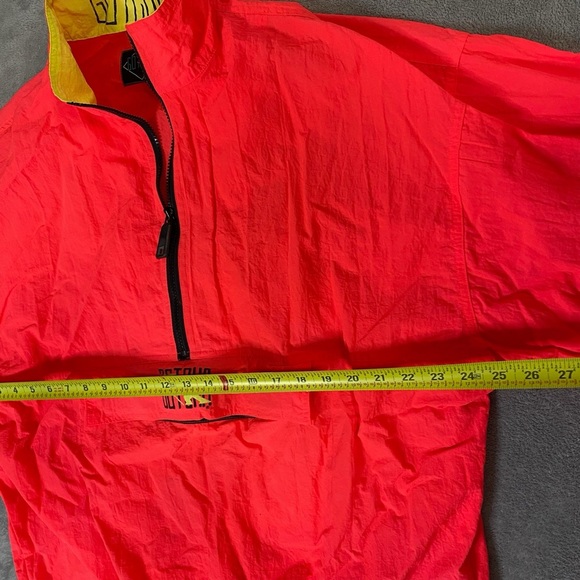Vintage Gotcha Windbreaker Bright Red/Yellow Size L - Picture 6 of 7